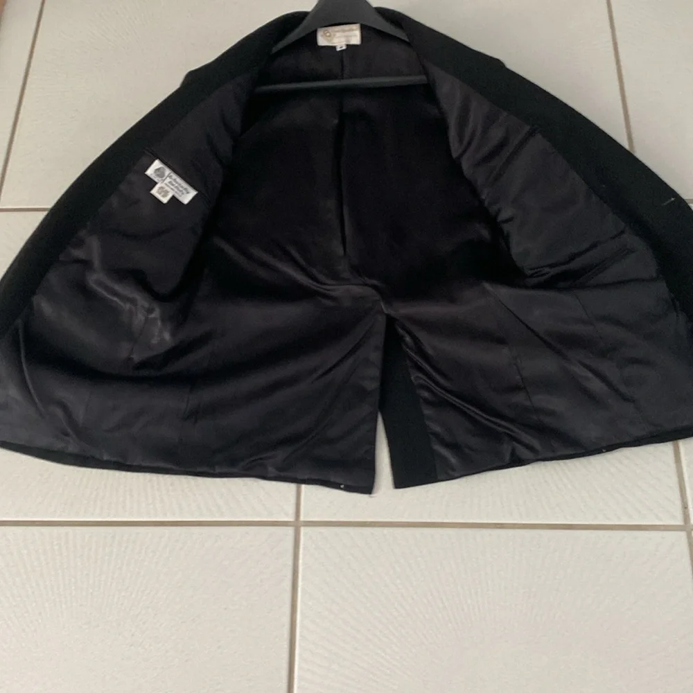 Vintage 90’s Overqualified men’s black wool jacket sequined Paris Eiffel Tower L - Picture 6 of 9